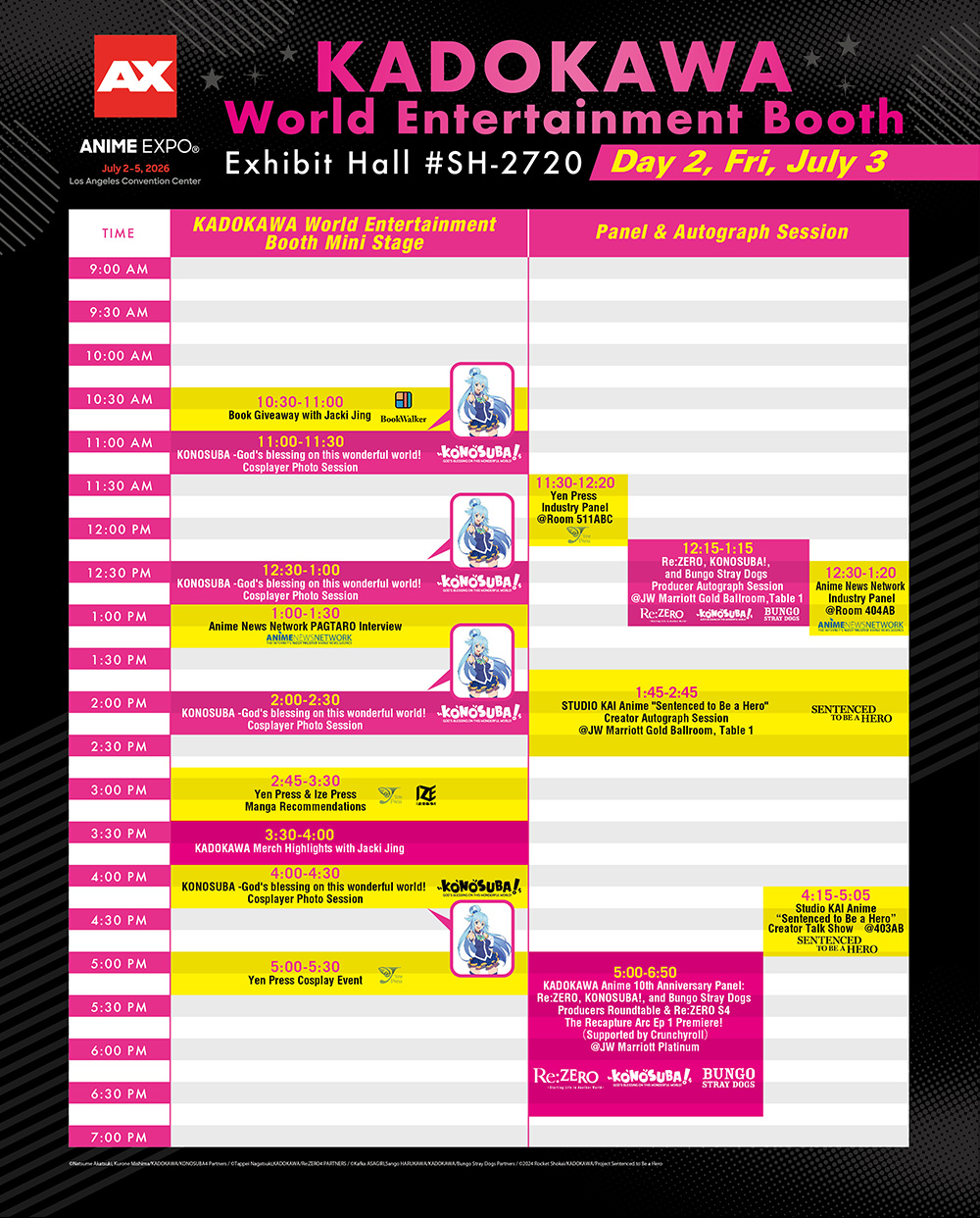 Booth Schedule