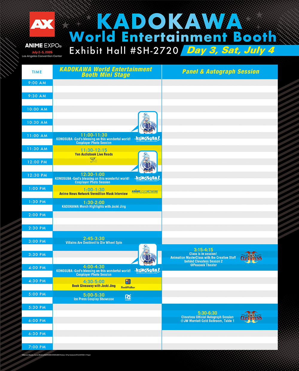 Booth Schedule