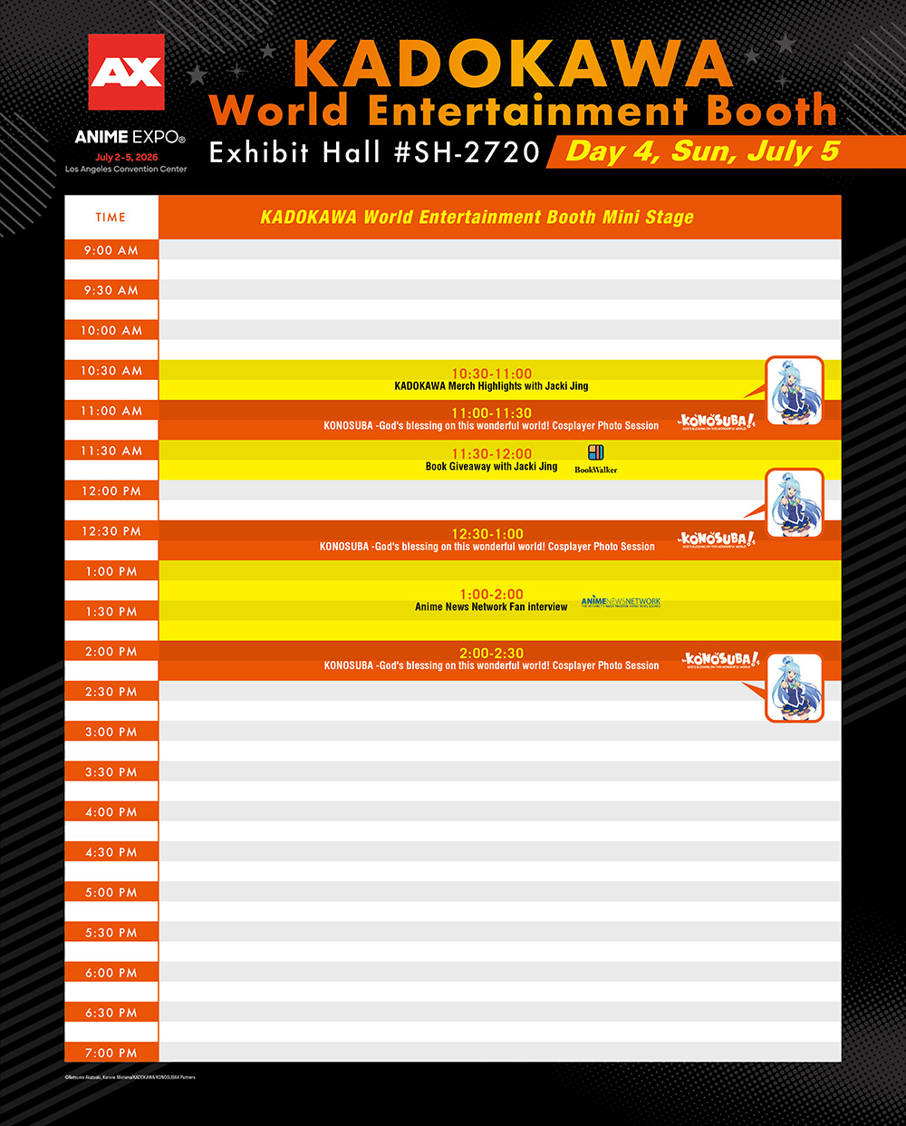 Booth Schedule